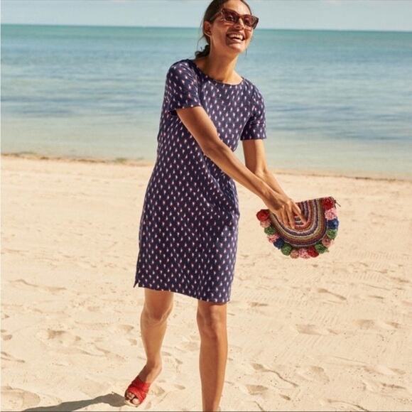 Boden Darcey Paisley Jersey T-Shirt Mini Dress - Picture 1 of 16
